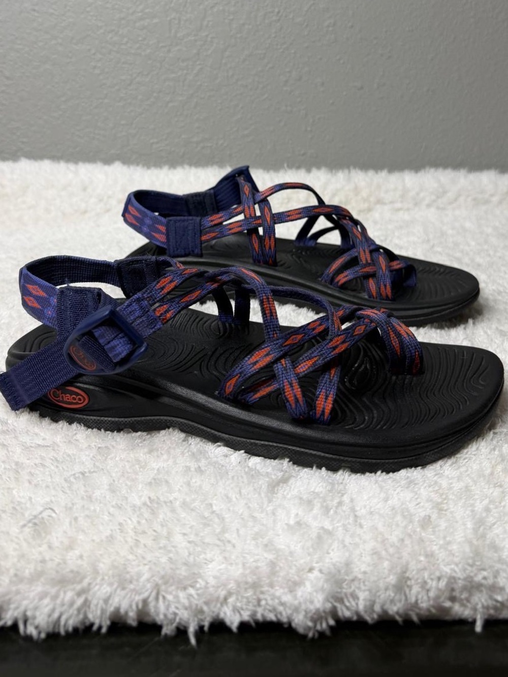 Chaco Z/Volv X2 Women’s Sandals Volcanic Blue Orange Toe Loop Size W8 - Picture 4 of 7